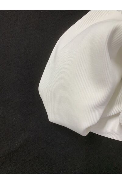 Yiğit Kumaş Ribbed Knit (Ribana Corded Fabric) Fabric, Piece 100X120 cm Ecru Color (Light Dirty)