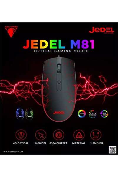 JEDEL-GAMING M81 Optik LED Dört Buton 1600 Dpı Renkli Rgb Gaming Kablolu Mouse