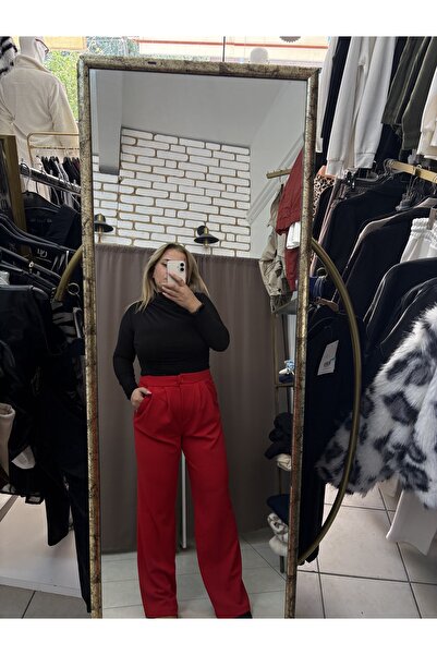 TUBA TOPTAŞ Knitted Crepe Palazzo Pants