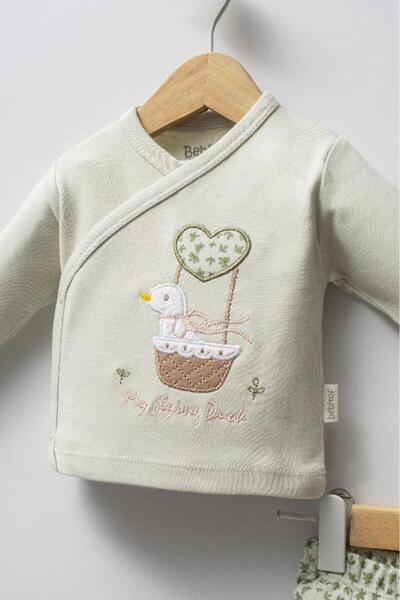 Bebitof 100% Cotton Cute Duck Patterned 5-Piece Newborn Hospital Release Bodysuit Set Bbtf.Aysl.20219