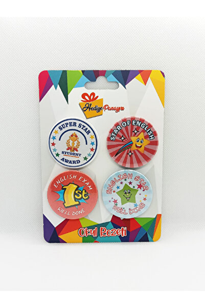 Hediye Panayırı İngilizce Rozetler-Ingilizce Dersi Motivasyon Rozetleri- Ingi...