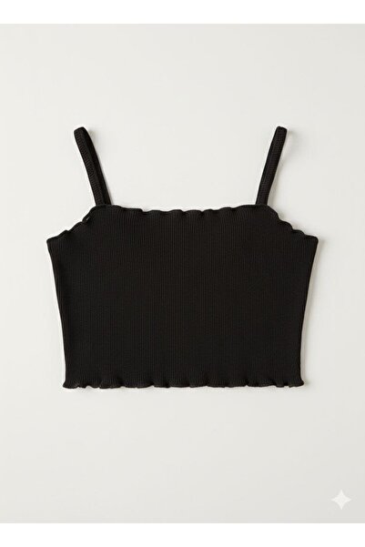 SONGÜLBERİK Girl's Crop Strap Black