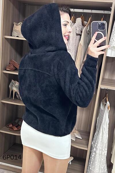 İnce Topuk Prive Series Hooded Soft Knitwear Cardigan 6P014