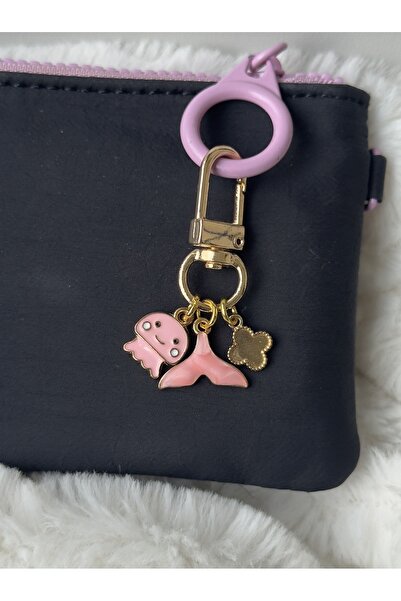 WhimsyWhite ميدالية مفاتيح على شكل حظ، ميدالية مفاتيح صغيرة على شكل حقيبة، مي...