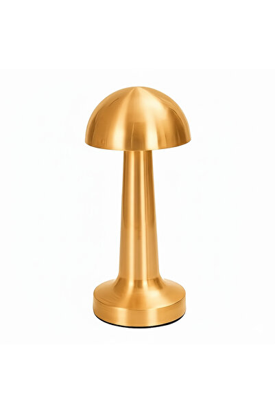 Silvanature Altın Renkli Mantar Tasarımlı Masa Lambası – Şarjlı, Dokunmatik, ...