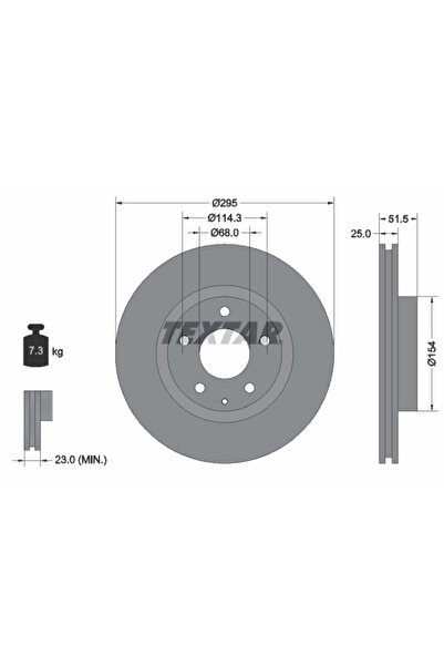 TEXTAR Disc Frana Mazda 3 Mazda (Changan) 3 Axela