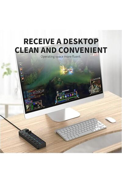 GoodTool USB 3.0 7-Port Portable Hub with Individual Power Switches, 5 Gbps