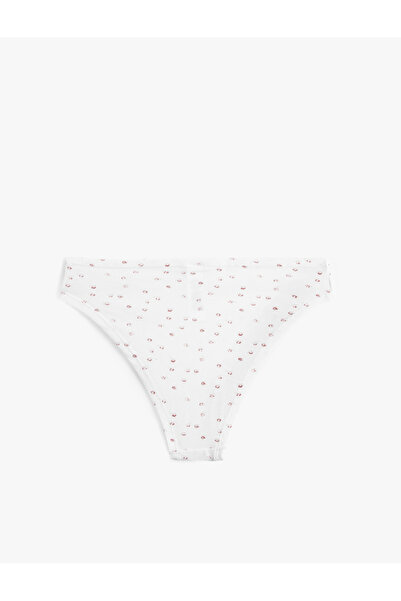 Koton Βραζιλιάνικο εσώρουχο με μοτίβο από βαμβάκι με λεπτομέρεια από κορδέλα