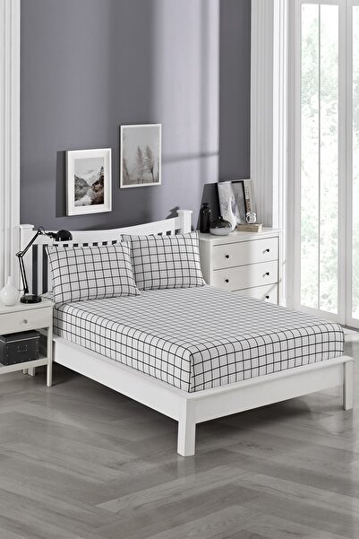 Publin Home طقم ملاءات سرير مطاطية من قماش أكفييل منقوش