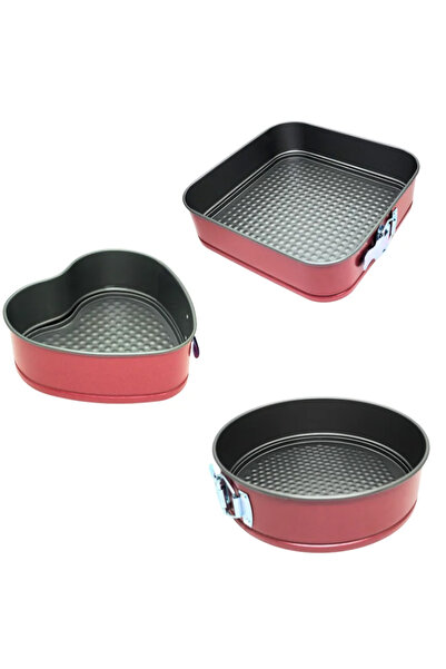 CMT 3 PARÇA METAL & KELEPÇELİ KEK KALIP SETİ