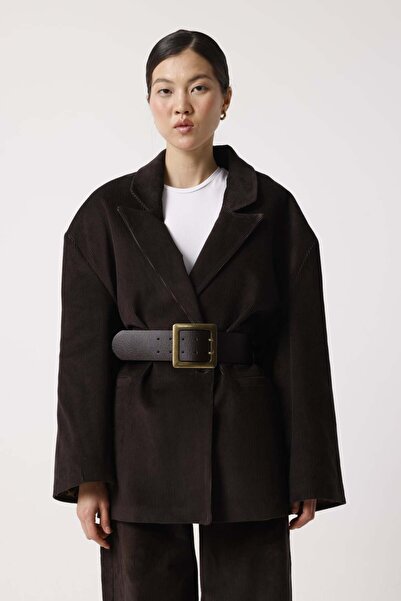 maveraja Vatkalı Fitilli Kadife Blazer Ceket