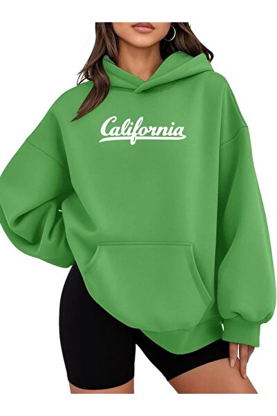 estilowear سترة رياضية نسائية - بناتية مطبوع قصة فضفاضة بخيطين