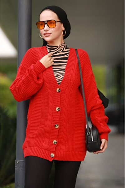 H&E LUXURY DESIGN “Women's V-Neck Buttoned Soft Textured Oversized Knitwear Cardigan”