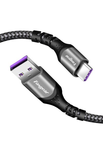 Fasgear كابل شحن هواوي فائق السرعة USB-A إلى USB-C، 6 أقدام (1.8 متر)، 88 وات...