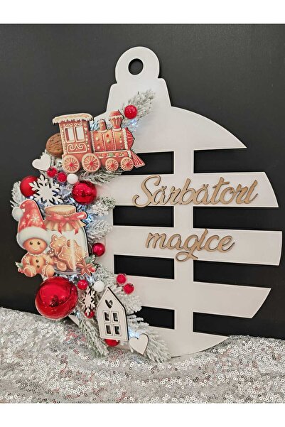 DLC Christmas door wreath with LEDs