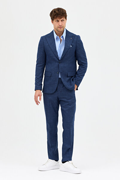 Frappoli Arthur Чоловічий синій костюм з полівіскону на весну-літо, slim fit, 2 предмети