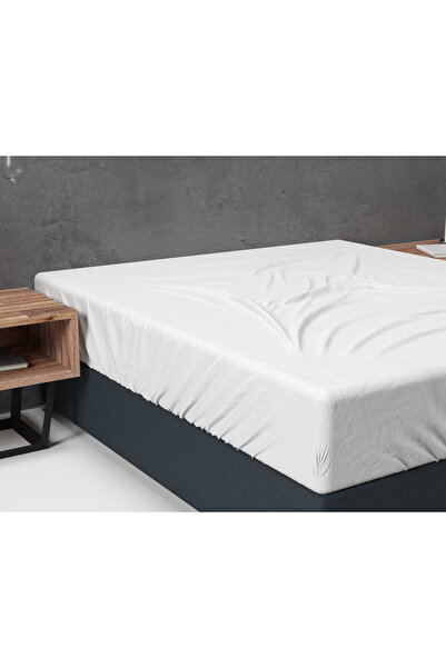 Sleeptime Winter cotton flannel sheet, with elastic, White, 140x200 cm