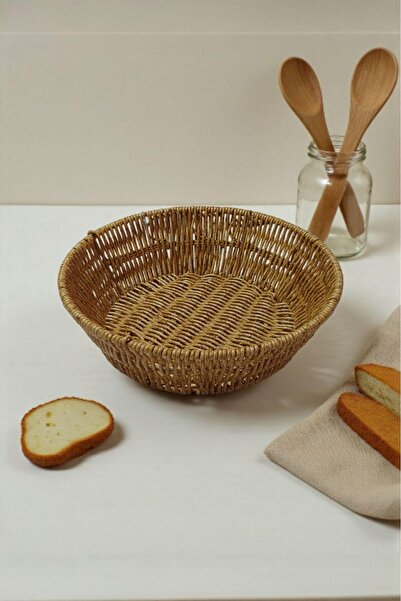 İLİVA Wicker Rattan Braided Bread Basket Decorative Multi-Purpose Organizer