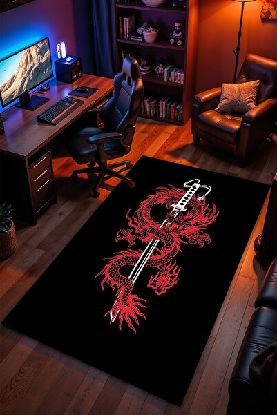 Charmbi Ejderha Desenli Kaymaz Taban Makinede Yıkanabilir Gaming Oyuncu Gamer...