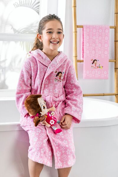 Özdilek Niloya Heart Lisanslı Çocuk Bornoz Seti 1-2 yaş