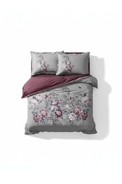 Özdilek Ranforce Burgundy Double Duvet Cover Set – 100% Cotton, Breathable