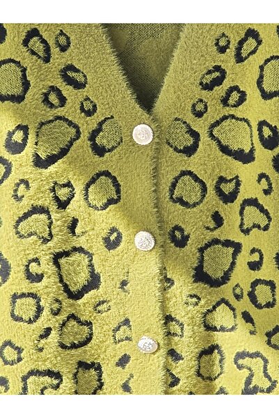 ENDAMIM Long Knit Cardigan Soft Fabric Plus Size Leopard Printed