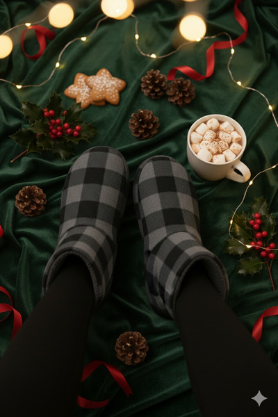 Deniz Terlik Erkek İçi Peluş Sessiz Taban Kaydırmaz Erkek Ev Botu | Erkek Panduf |