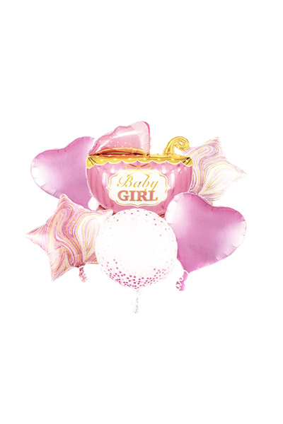 OEM Baloane 5/Set Baby Shower Carucior Roz