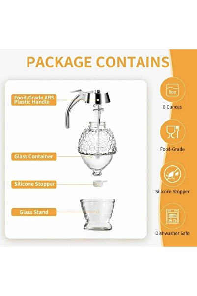 DİDEMMCE Mandallı sızdırmaz Bal ve Zeytinyağı Dökme şişesi Dispenseri 200 ml