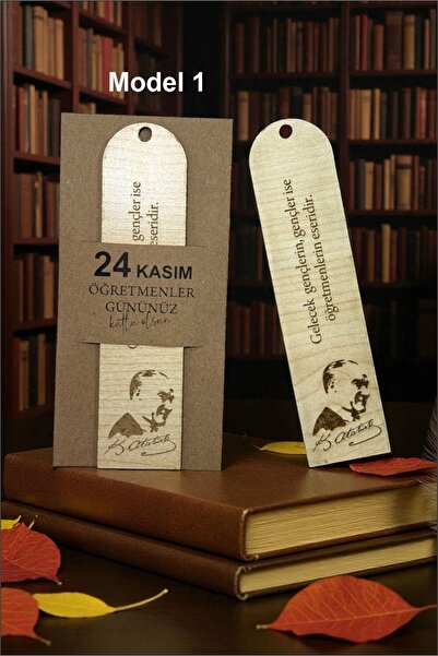Öğretmenler Günü Ahşap Kitap Ayracı