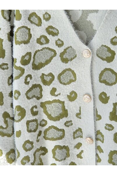 ENDAMIM Long Knit Cardigan Soft Fabric Plus Size Leopard Printed