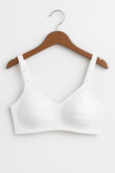 enmodaiçgiyim Білий бюстгальтер великого розміру з безшовним кроєм, без кісточок, без підкладки, з широкими бретелями - не залишає слідів