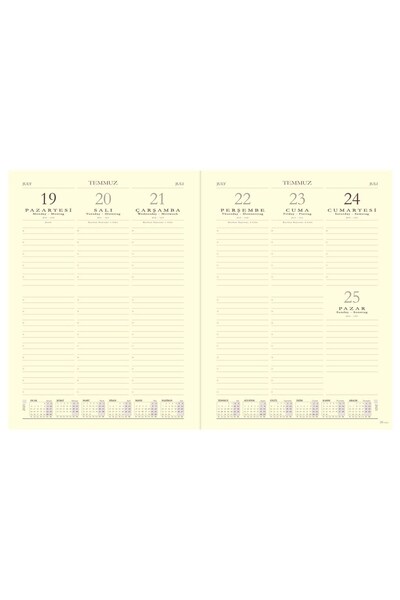 GENC DIJITAL BASKI Gipta 20X28--- Weekly--- 2022 Spiral Agenda Hard Cover (422-Sek) 110 Gr.