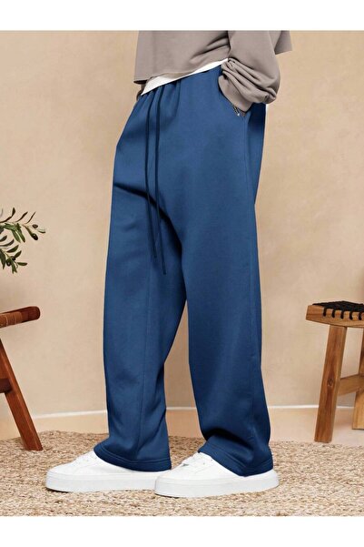 WKM Volné pánské sezónní tepláky se 3 vlákny a širokými nohavicemi