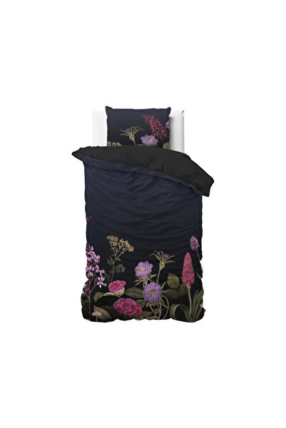 Sleeptime Duvet cover set, Microfiber, Black Floral, 140 x 200 cm, Origin Netherlands