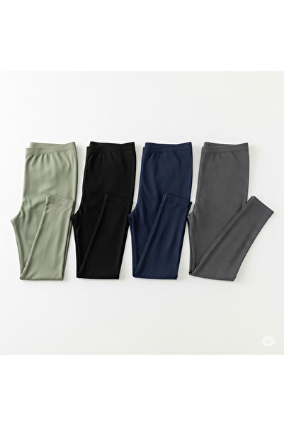 don-x | 4' Quantity 4' Colors Super Thermal Leggings with Cotton Inside (Black, Anthracite, Green, Navy Blue)