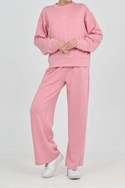 MODANINO Girl's Wide Leg Pants - Double Face Fabric Bottom-Top Set 12313