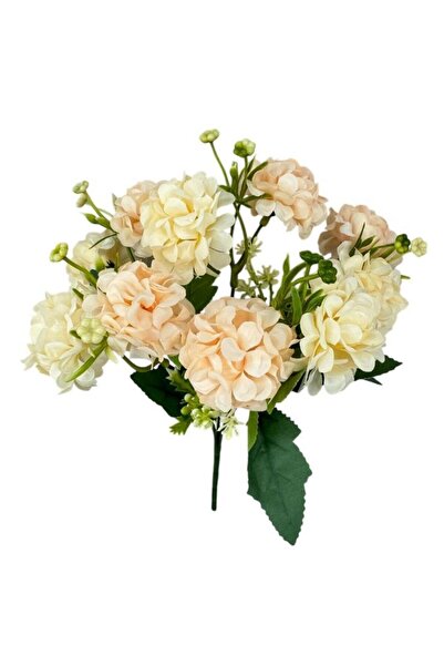 Nettenevime Yapay Çiçek Kartopu Krizantem Yavruağzı 5Dallı 10toplu Demet 30cm