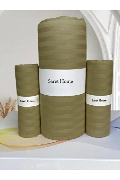 Saret Home طقم ملاءات سرير مزدوجة من القطن الساتان مع ملاءات مرنة، نوع فندقي ...