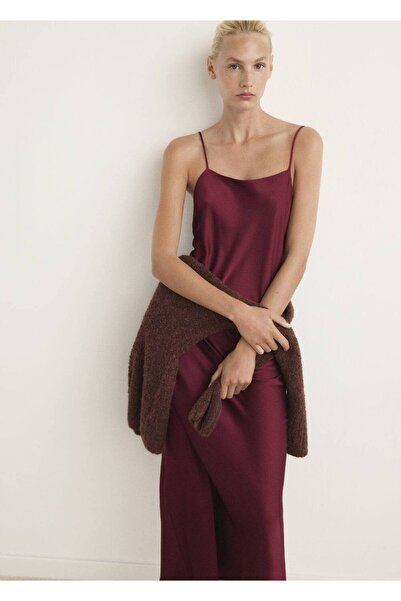 MANGO Woman Saten midi gecelik