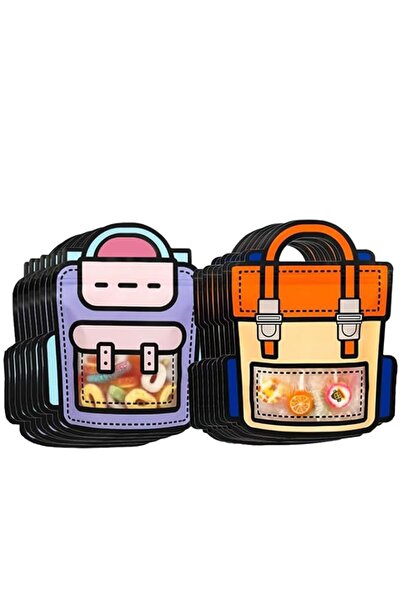 Generic Cartoon Backpack Goodie Bags,20pcs Party Gift Bags,Reusable Ziplock 2D Favor bag,Back to School Can