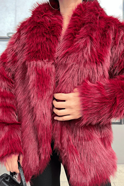 giyimmasalı Faux Design Fur - Bordo