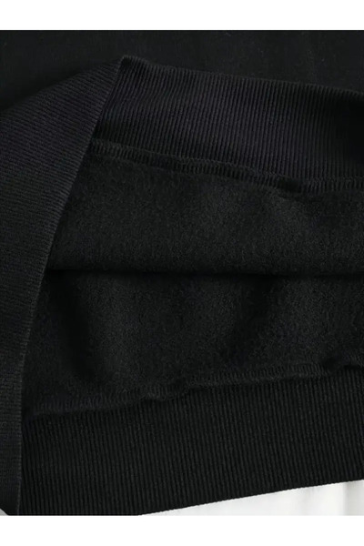 Pink Sky Paris Written Black Fleece Sweatshirt Dress