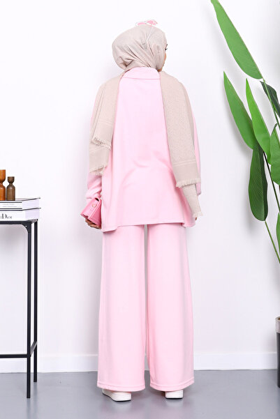 İmajButik Ροζ Φορμάκι με φερμουάρ και παντελόνι κοτλέ σετ