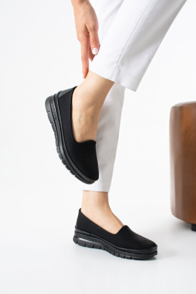 KAOF SHOES Kadın Siyah Babet Ortopedik Anne Ayakkabısı Sade Şık Rahat Günlük ...