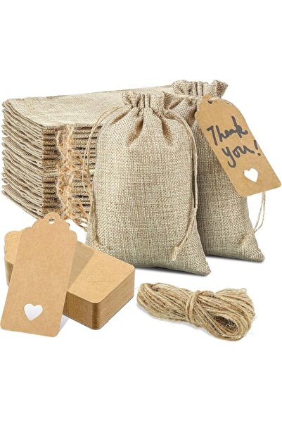 Generic Dailychic 20PCS Burlap Gift Bags,Favor Jewelry Pouches with Drawstring Reusable Burlap Bags for Chr