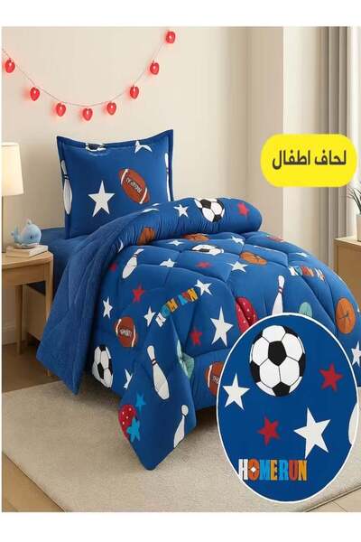 MİNG Lİ طقم سرير شتوي قابل للعكس للأطفال (مخمل + فرو) 3 قطع - مقاس 200×120 سم