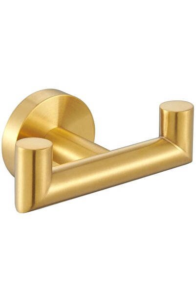Generic Angle Simple Bathroom Double Hook Brushed Gold, SUS304 Stainless Stee...