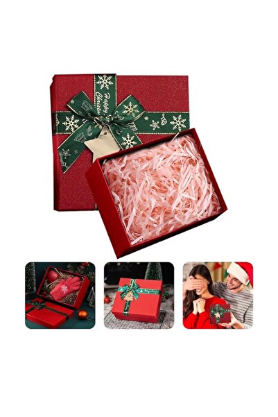 Generic Lukione Christmas Gift Box,20x18x8cm,Xmas Gift Boxes Sealed Decorative Boxes with Bring Raffia, Shr