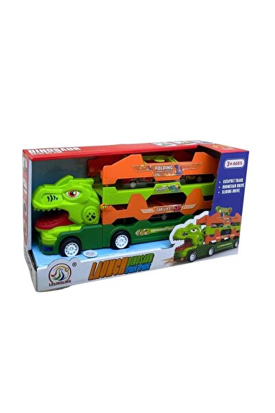FELİTE Sesli Yarış Pisti Olan Arabalı Dinozor Tır Set Büyük Boy Erkek Çocuk O...